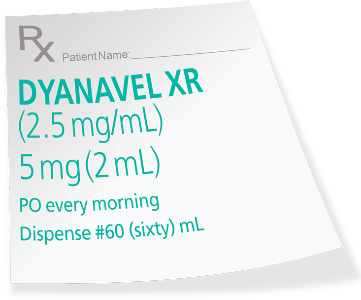 Example Dyanavel XR Oral Suspension Prescription With No Titration